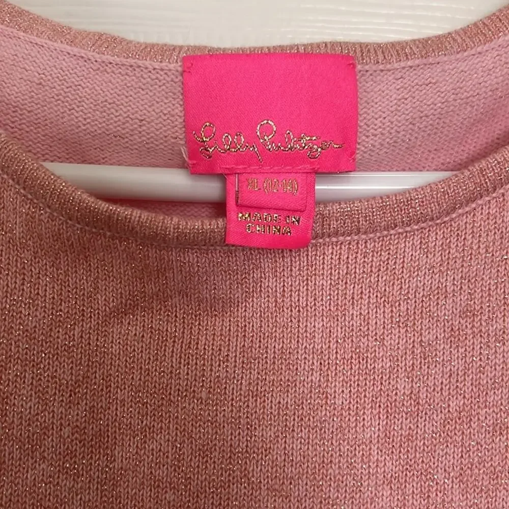 Lilly Pulitzer Carynn paradise pink sweater dress girls size XL 12/14 - Picture 3 of 6